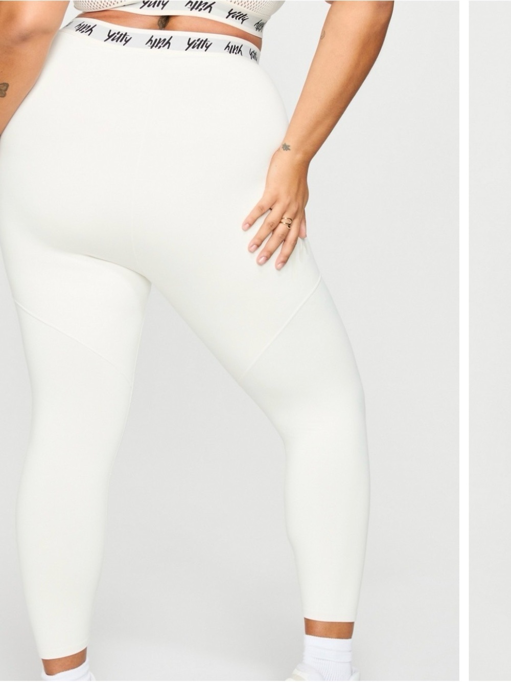 YITTY White High-Waist Seamless Leggings